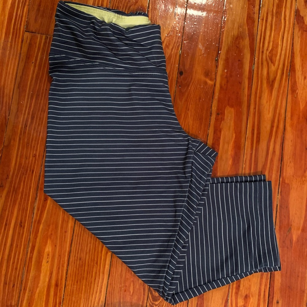 Navy with white stripes leggings